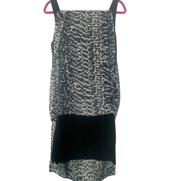 Vince Camuto Black and White Chiffon Sheer Overlay Tank Maxi Dress - Picture 5 of 10